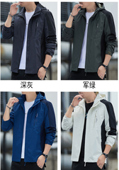 帽子付き防水防風ジャケット