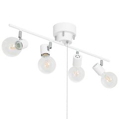 Haian Support シーリングライト 4灯 スポットライト 天井照明 E26 LED電球対応 【電球別売】 角度調節 折り畳み可 吊り下げ照明 インテリアライト おしゃれ リビング 照明器具 白 0