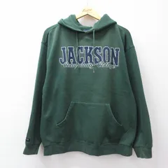 XL/古着 ジャンスポーツ 長袖 スウェット パーカー メンズ ジャクソンコミュニティ カレッジ 緑 グリーン 25sep13 中古 スエット トレーナ