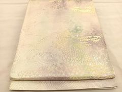 袋帯 孔雀 菊 華文 銀糸 パステルカラー - メルカリ