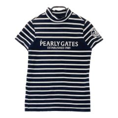 PEARLY GATES ボーダー モックネック 半袖シャツ - メルカリ