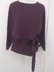 ◇ select MOCA セレクトモカ ウエストリボン オープンバック 長袖 ニット セーター サイズF マルベリー レディース 【1203070003059】
