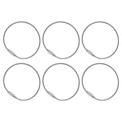 【数量限定】150 mm長さ ワイヤーキーホルダーケーブル 6個 ナイロンコーティング ステンレス鋼 1.5 mm [PATIKIL] キーホルダーループ アウトドア ハイキング 吊り下げ荷物タグ キー IDカード用 透明