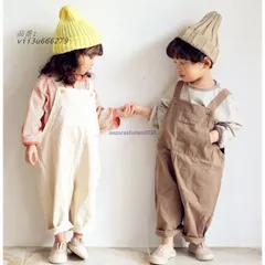 オーバーオール 子供服 女の子 男の子 キッズ ベビー サロペット 長ズボン ロングパンツ パンツ 可愛い シンプル ストレッチ入り オールインワン カジュアル  vii3u666279