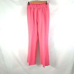 Mila Owen ミラオーウェン センタープレスパンツ スラックス ウエストゴム ピンク系 サーモンピンク 裾スリットのサムネイル