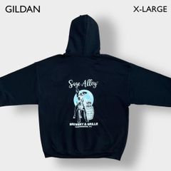 GILDAN XL パーカー ビッグサイズ アドバタイジング バックプリント
