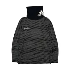 adidas golf アディダス 総柄 ハイネック 長袖Tシャツ M/グレー ブラック y