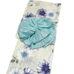 浴衣 2点セット 可愛い（縞にマーガレット柄）上質 上品 大人 浴衣 単品 レディース 女性 和装 デート お祭り 夏祭り 花火