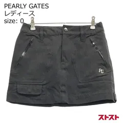 PEARLY GATES パーリーゲイツ ウール混 スカート ロゴ刺繍 グレー系 0 [240001861027]#