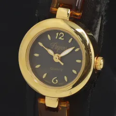 稼動 QZ 良品 PAPINI 黒文字盤 ラウンド レディース腕時計 KRK 2000000 NSK