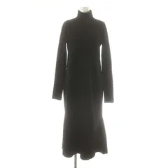 ノーブル NOBLE カラーブロックニットワンピース リブ ハイネック 黒 ブラック /CX ■OS