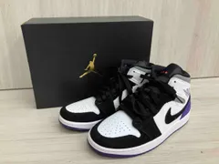 【タグあり】NIKE ナイキ AIR JORDAN 1 MID SE エアジョーダン 852542-105 スニーカー ブラック/ホワイト/パープル メンズ 25cm 箱有