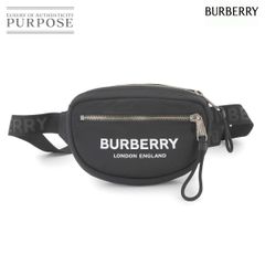 未使用 展示品 バーバリー BURBERRY キャノン クロスボディ バッグ ウエストポーチ ナイロン ブラック ホワイト 8021091 90288922