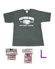 USA古着　ベイサイド半袖Tシャツ　Ｌ グリーン　h87