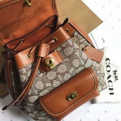 COACH コーチバッグ CH591 リア バックパック 21シグネチャー テキスタイル ジャカード リュック バックパック ショルダーバッグ 女性バッグ アウトレット品 新品未使用