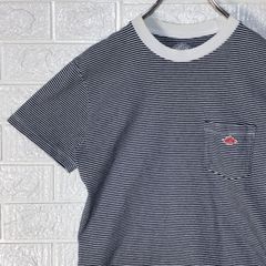 ダントン　ネイビー　ボーダー　ポケット　半袖Tシャツ