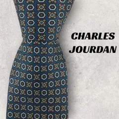 【6163】美品！シャルルジョルダン　ネクタイ　ネイビー系
