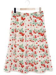 エムズグレイシー フリル・リボン付きタフタスカート 417531 38  