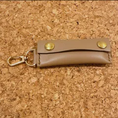 本革　グレージュ　小物ケース　コインケース
