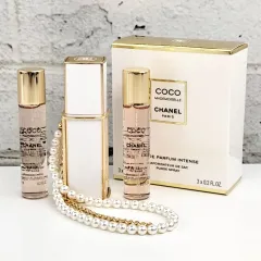 【 CHANEL 】F 264 A-1 7ml × 3 ほぼ満タン COCO MADEMOISELLE EDP INTENSE リフィル パーススプレイ チェーン付 香水 フレグランス