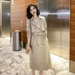 トレンチコート レディース スプリングコート トレンチ 春秋 軽量 無地  コート ジャケット ロングコート ロングジャケット ベルト付き せロングアウター アウター 韓国風 可愛い 春秋コートshijiao05☆DZ10