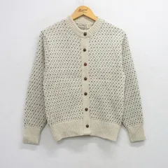 古着 エルエルビーン LLBEAN 長袖 ニット カーディガン レディース 80s バーズアイ ウール 生成り spe 25oct17 中古 トップス