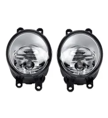 トヨタ 透明レンズフォグランプ ユニット 汎用 社外品 HID LED 純正サイズ交換用 H8 H11 H16 ガラス レンズ 互換 LR セット プリウス30 後期 ヴォクシー80 アルファード10系 プリウス ヴェルファイア 20系 fcl ヴ [クリア]