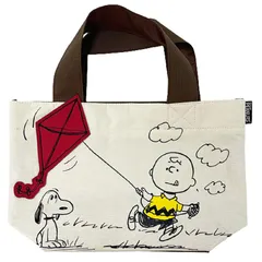  スヌーピー　ランチバッグ ミニトートバッグ　チャーリー・ブラウン POP UP　コミック 