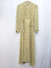 ◇ ECLIN エクラン 花柄 バックジップ 長袖 ロング ワンピース サイズF イエロー グリーン マルチ レディース P  【1404250011578】のサムネイル