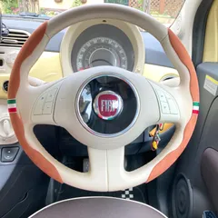 No.544  FIAT500 ステアリングカバー　チョコブラウンのサムネイル