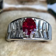 JJ89☆高級 ピジョンブラッドルビー0.855ct D pt950ヘッド 鑑付