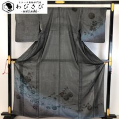 単衣 紗合せ 訪問着 花模様 雪輪 七宝 グラデーション 金彩 K-4686