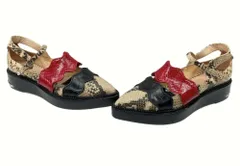 トーガ TOGA パイソン シューズ ローファー メタル ポインテッド 赤 黒 メンズ靴 モカシン マルチカラー 41 104-shoes328のサムネイル