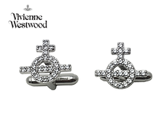 ヨーロッパ直輸入 100%本物保証 ペルレイ ヴィヴィアン ウエストウッド カフスボタン Vivienne Westwood BC626667 MAN WILBA CUFFLINKS ロゴ入り ラインストーン オーブ ウィルバ カフリンクス カフスボタン