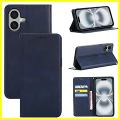 【売れてます】iPhone16 ケース 手帳型 いphone16 手帳型ケース iPhone 16 カバー 手帳型 PUレザー カード収納 財布型 耐衝撃 ケース マグネット スタンド機能付き 5色(いphone16 ケース 手帳型) (深い青)のサムネイル