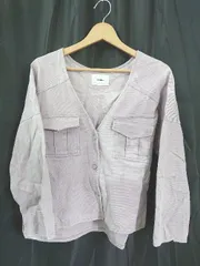 ◇ Θ MURUA ムルーア デニム地 Vネック 長袖 ジャケット サイズF パープル系 レディース E  【1507230000750】