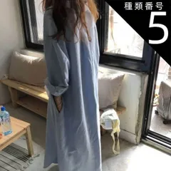 種類5：ネイビー/S オーバーシルエットシャツワンピース シャツ ミモレ ミモレ丈 ロング ロング丈 マキシ マキシ丈 袖あり 長袖 襟付き  かわいい 大人可愛い きれいめ シンプル カジュアル  おしゃれ お洒落 かっこいい レトロ 大人可愛い 大人女子 