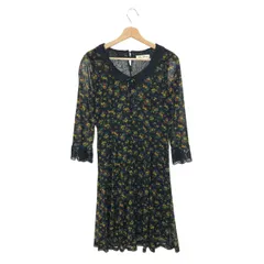 Super Beauty スーパービューティー  ワンピース 大きいサイズ:44  ブラック パワーネット レディース レース 花柄 七分袖　240001132279