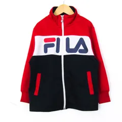 フィラ ジャージ ジャケット アウター フロントロゴ スポーツウエア キッズ 男の子用 120サイズ 赤×紺×白 FILA 【中古】のサムネイル