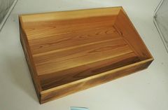 アウトレット木箱　トロ箱調木箱　焼杉　アンティーク調　内寸320×520×150[mm]　製品管理No.【464】