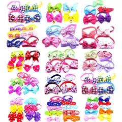 ペットトリミングリボン チョーカー アソート 100個 犬用 猫用 業務用ペットサロン、トリマー様にも