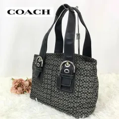 COACH　コーチ　ハンドバッグ　F12310　ミニトートバッグ　ブラック　シグネチャー　総柄　キャンバス