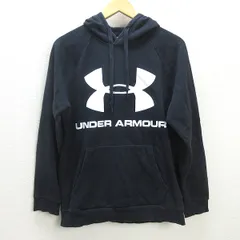 G■アンダーアーマー/UNDER ARMOUR ビッグロゴプルオーバーパーカー【L】黒/men's/3【中古】■