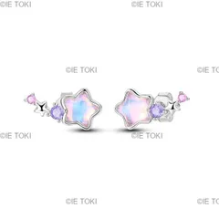 女性用925スターリングシルバーイヤリング,桜の形のジュエリー,ピンクのスターイヤリング,宴会用ジュエリーアクセサリー