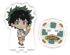 【中古】アクリルスタンド・アクリルパネル 緑谷出久 「僕のヒーローアカデミア in animate cafe トレーディングアクリルスタンド summer vacation ver. A」