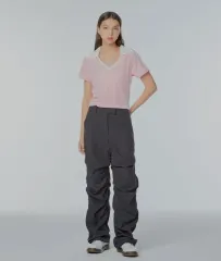 INSTANTFUNK(インスタントファンク) シャーリング コットン パンツ 黒 S サイズ 出品のサムネイル