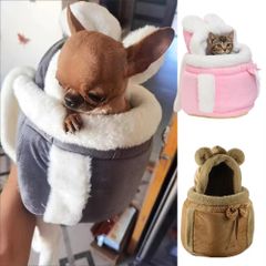개 고양이 여행 가방 따뜻한 겨울 애완 동물 캐리어 따뜻한 스웨이드 고양이 용 캐리 배낭 겨울용 따뜻한 플러시 애완 동물 토트 백, 드로우 스트링 클로저, 안전 잠금이있는 탈주 방지 여행 가방, 부드럽고 피부 친화적인 키티 전송 백 배낭 L 사이즈