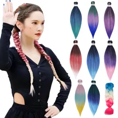 【次回入荷予定無し】祭り ハロウィン 盛りアップ グラデーション グラデーション ヘアアクセサリー オシャレ サラサラ ぱっちん ストレート エクステ 編み 輝く 簡単 カラフル カラーエクステ 編み込み ブレイズ エクステ ヘアティンセル 30色 エクステン