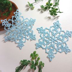 雪の結晶コースター 2枚(水色)