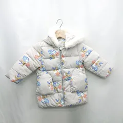 ◇ ⊇◎ Balabala<!-利用不可文字-!>バラバラ ファー 鹿柄 キッズ 長袖 ダウン サイズ90/52 グレー 女の子 E  【1501160028082】